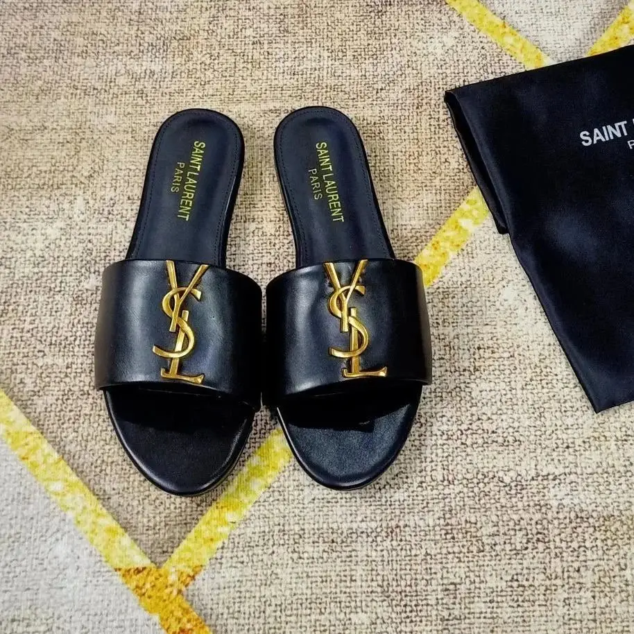 Saint Laurent YSL Monogram Slide Sandals 1